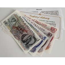 IRELAND 1979 . ONE 1 - TEN 10 POUNDS BANKNOTES. SPECIMEN SET